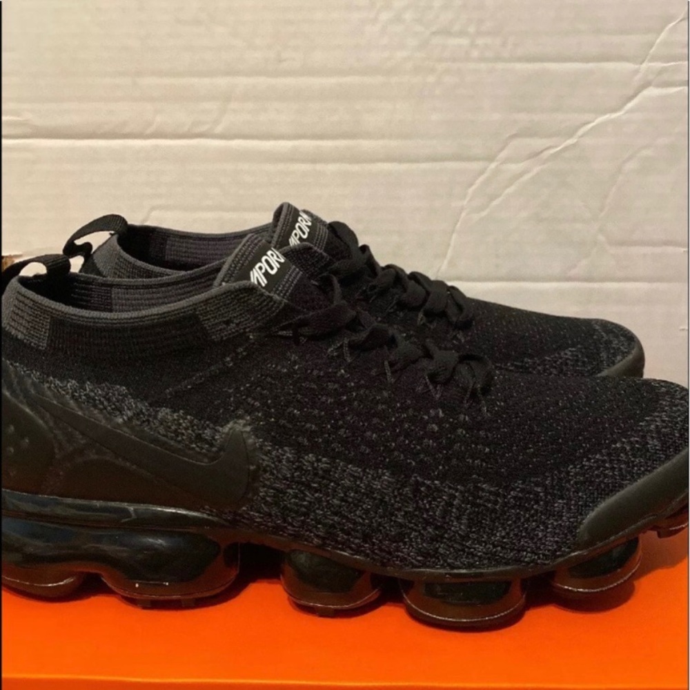 🪐VaporMax FlyKnit v2 Black Dark Grey🪐